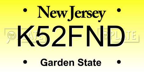 K52FND New Jersey License Plate