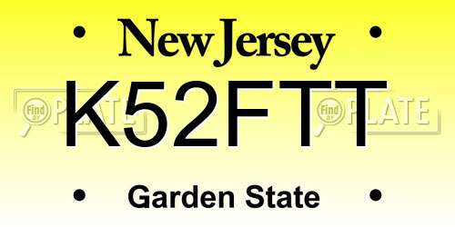 K52FTT New Jersey License Plate