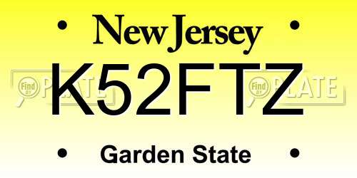 K52FTZ New Jersey License Plate
