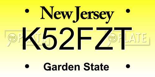 K52FZT New Jersey License Plate
