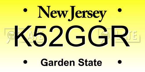 K52GGR New Jersey License Plate