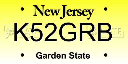 K52GRB New Jersey License Plate