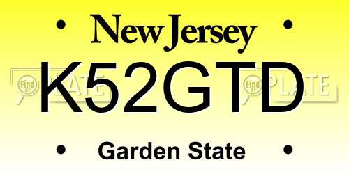K52GTD New Jersey License Plate