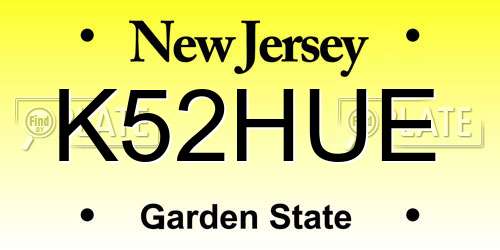 K52HUE New Jersey License Plate