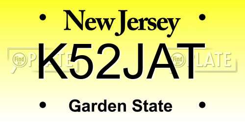 K52JAT New Jersey License Plate