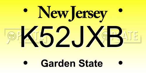 K52JXB New Jersey License Plate