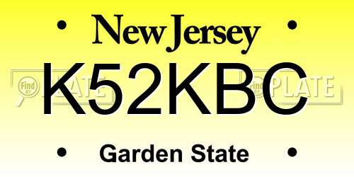 K52KBC New Jersey License Plate