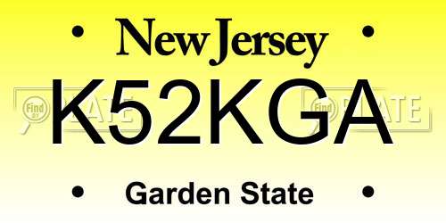 K52KGA New Jersey License Plate