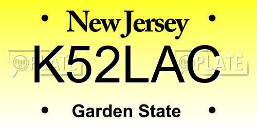 K52LAC New Jersey License Plate