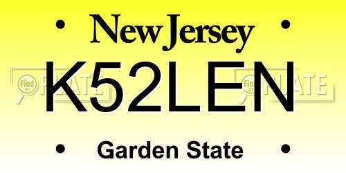 K52LEN New Jersey License Plate