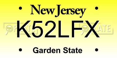 K52LFX New Jersey License Plate
