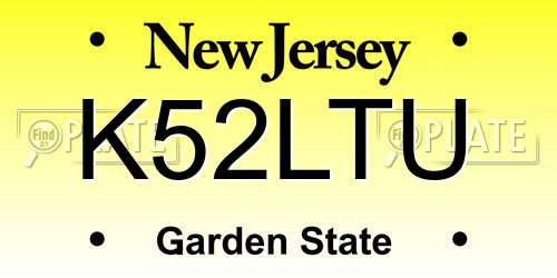 K52LTU New Jersey License Plate