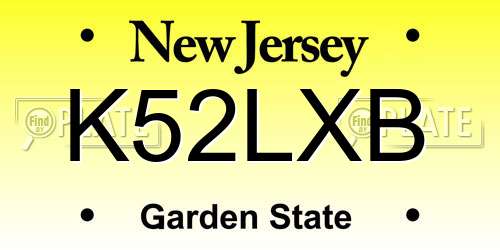 K52LXB New Jersey License Plate
