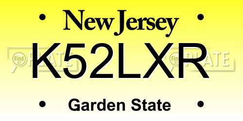 K52LXR New Jersey License Plate