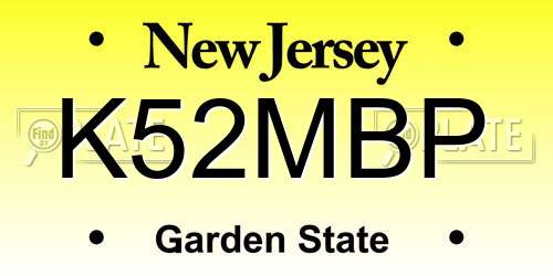 K52MBP New Jersey License Plate