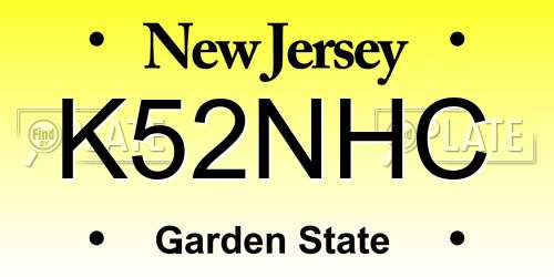K52NHC New Jersey License Plate