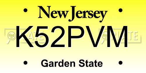 K52PVM New Jersey License Plate