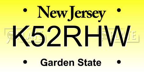 K52RHW New Jersey License Plate