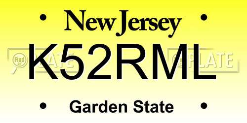 K52RML New Jersey License Plate