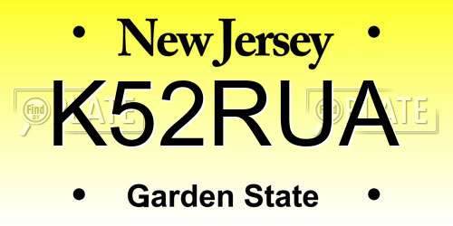 K52RUA New Jersey License Plate