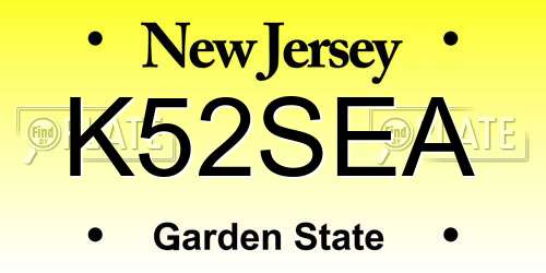 K52SEA New Jersey License Plate