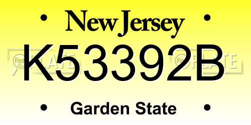 K53392B New Jersey License Plate