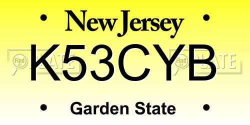 K53CYB New Jersey License Plate