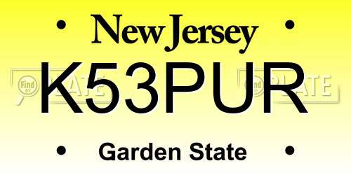 K53PUR New Jersey License Plate