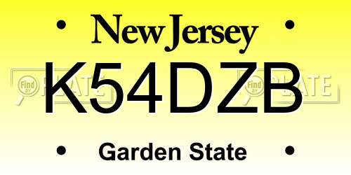 K54DZB New Jersey License Plate