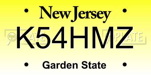 K54HMZ New Jersey License Plate