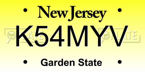 K54MYV New Jersey License Plate