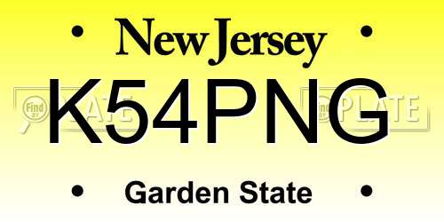 K54PNG New Jersey License Plate
