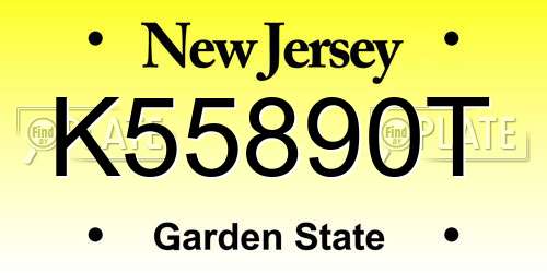 K55890T New Jersey License Plate