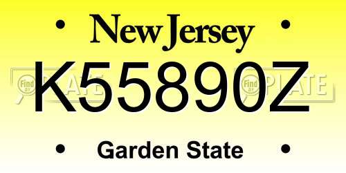 K55890Z New Jersey License Plate