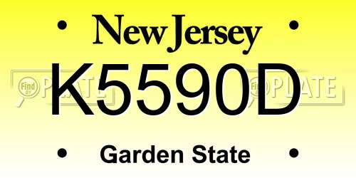 K5590D New Jersey License Plate