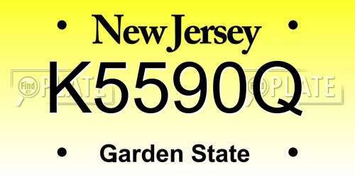 K5590Q New Jersey License Plate