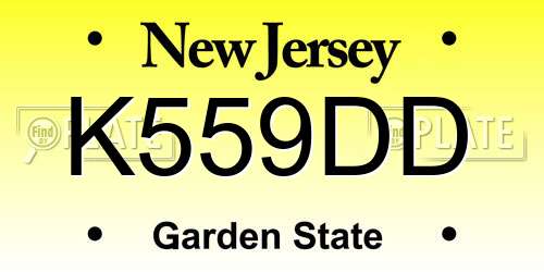 K559DD New Jersey License Plate