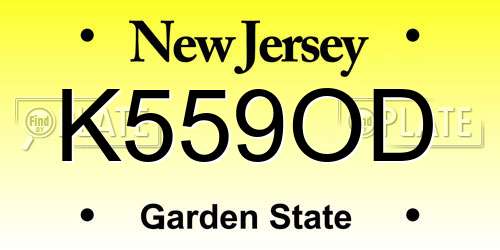 K559OD New Jersey License Plate