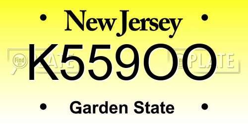 K559OO New Jersey License Plate