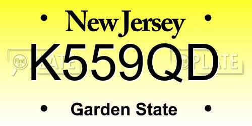 K559QD New Jersey License Plate