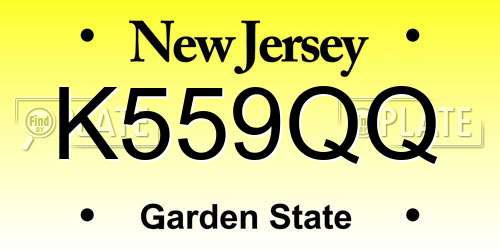 K559QQ New Jersey License Plate