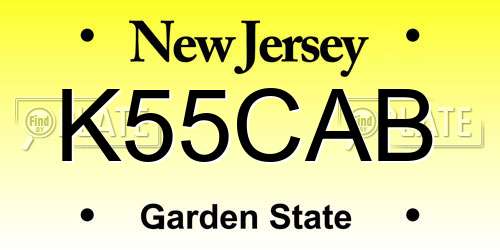 K55CAB New Jersey License Plate
