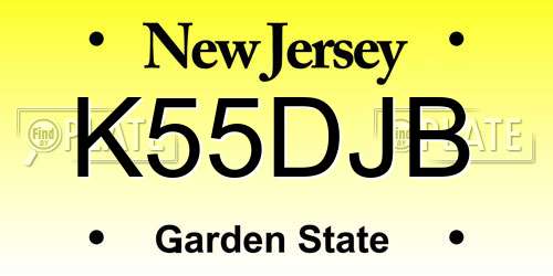 K55DJB New Jersey License Plate