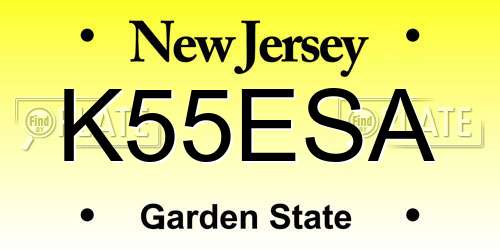 K55ESA New Jersey License Plate