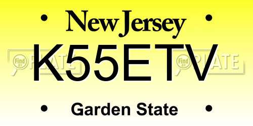 K55ETV New Jersey License Plate