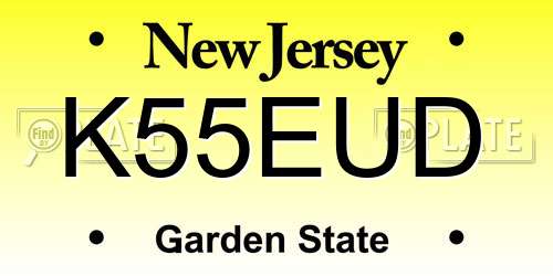 K55EUD New Jersey License Plate