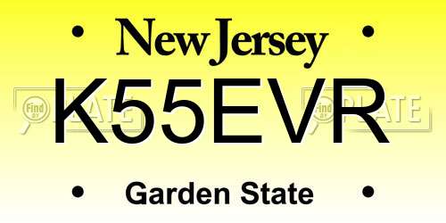 K55EVR New Jersey License Plate
