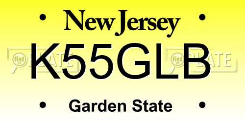 K55GLB New Jersey License Plate