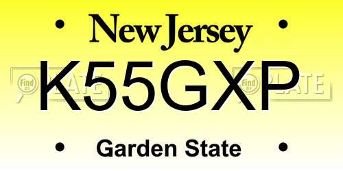 K55GXP New Jersey License Plate