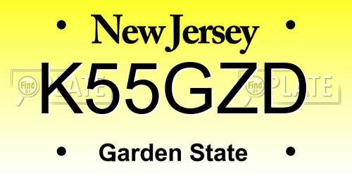 K55GZD New Jersey License Plate